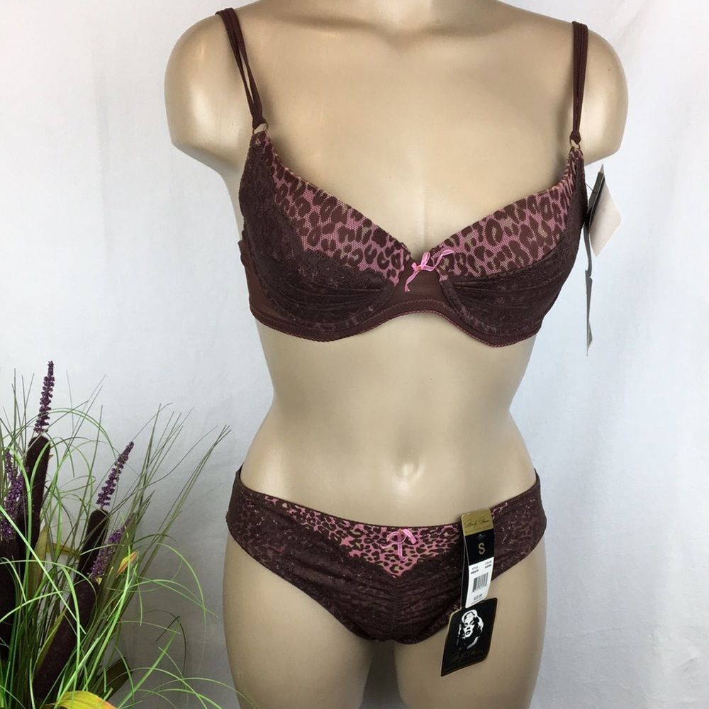 Marilyn Monroe SET Animal Contour Bra & Thong 34B NEW
